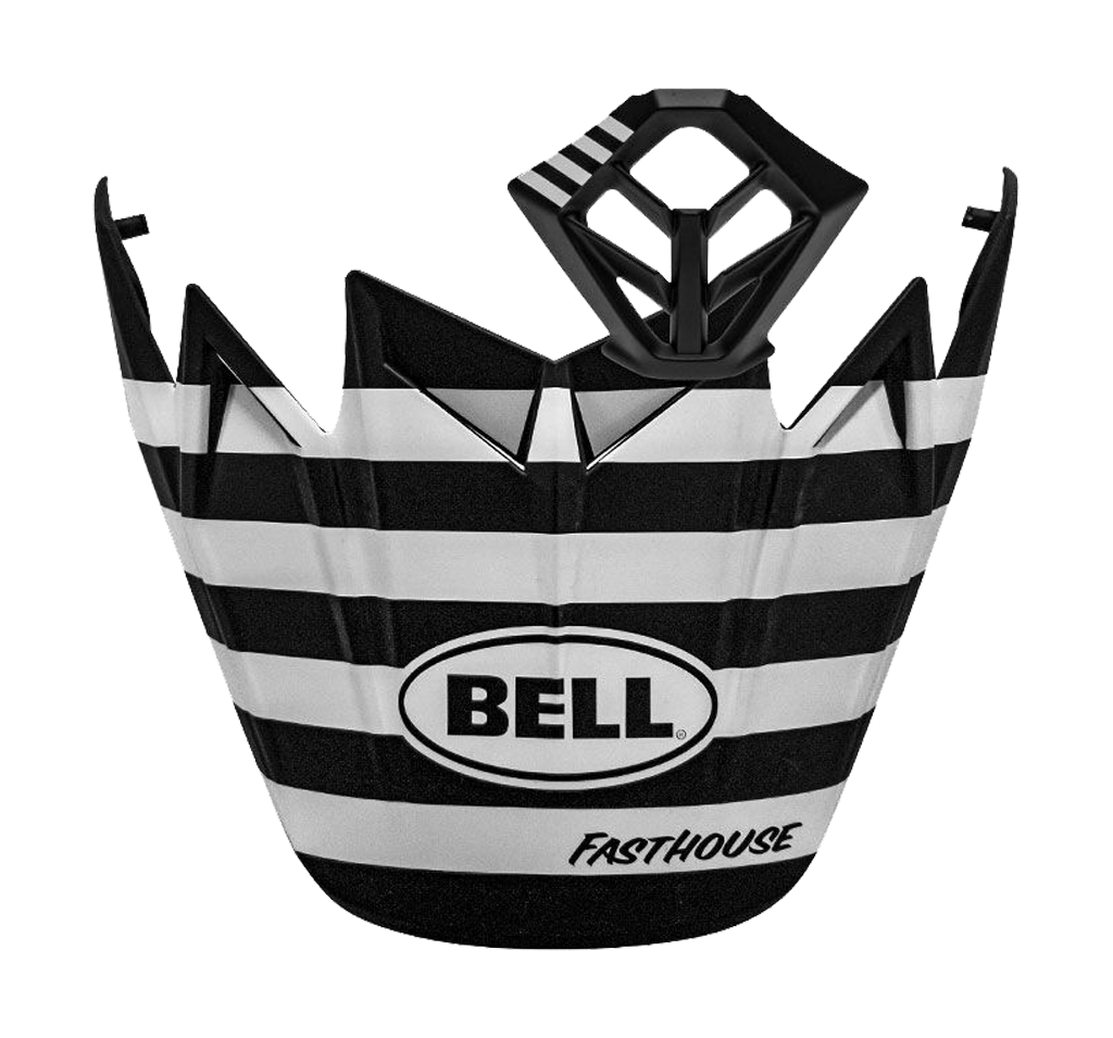 Bell Helmet Visor / Mouth Piece Kit Moto-9 Fasthouse Stripes - Matte Black / White
