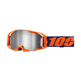 100% Motocross Goggle ARmatic Neon Orange - Mirror Silver Flash