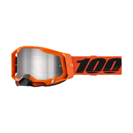 100% Motocross Goggle Racecraft 2 Neon Orange - Mirror Silver Flash