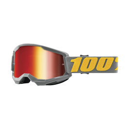 100% Motocross Goggle Strata 2 Izipizi - Mirror Red