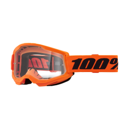 100% Motocross Goggle Strata 2 Neon Orange - Clear