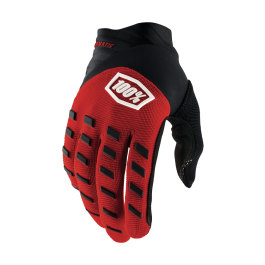 100% Motocross Gloves Airmatic - Red / Black