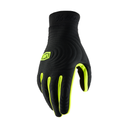 100% Motocross Gloves Winter Brisker Xtreme - Black / Fluo Yellow