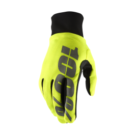 100% Motocross Gloves Winter Hydromatic Waterproof - Neon Yellow