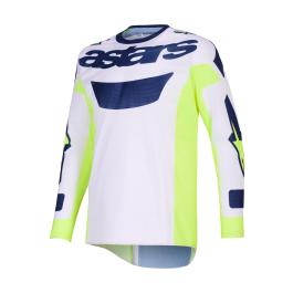 Alpinestars Motocross Jersey 2026 Racer Air Riway - Light Grey / Fluo Yellow / Blue
