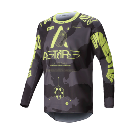 Alpinestars Motocross Jersey Racer Hollow - Camo / Fluo Yellow