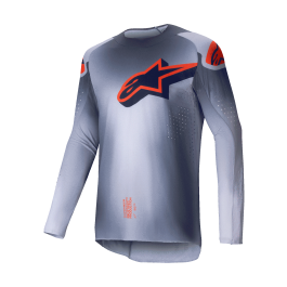 Alpinestars Motocross Jersey Supertech Lipan - Grey / Fluo Orange