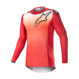 Alpinestars Motocross Jersey Supertech Risen - Mars Red / White