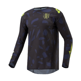 Alpinestars Motocross Jersey Techstar Rantera - Black / Navy / Fluo Yellow