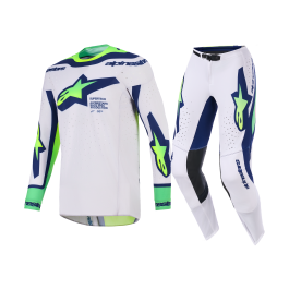 Alpinestars Motocross Gear 2026 Supertech Vista - Light Grey / Fluo Yellow / Blue