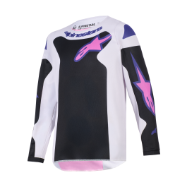 Alpinestars Youth Motocross Jersey 2026 Fluid Grid - Black / Light Grey / Purple