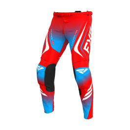 FXR Motocross Pants Clutch Pro - Red / White / Cyan