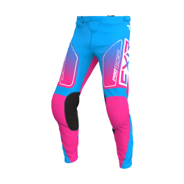 FXR Youth Motocross Pants Clutch - Cyan / Pink