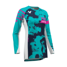 Thor Women Motocross Jersey 2026 Launchmode Bleach - White / Aqua