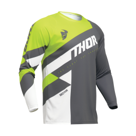 Thor Youth Motocross Jersey Sector Checker - Charcoal / Acid