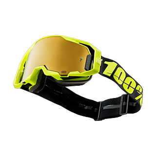 100% Motocross Goggle ARmatic Neon Yellow - Mirror True Gold