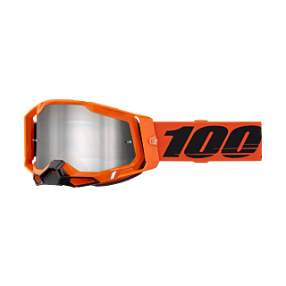 100% Motocross Goggle Racecraft 2 Neon Orange - Mirror Silver Flash