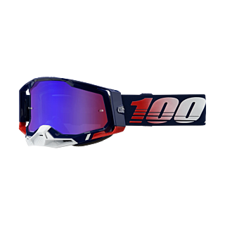 100% Motocross Goggle Racecraft 2 Republic - Mirror Red / Blue
