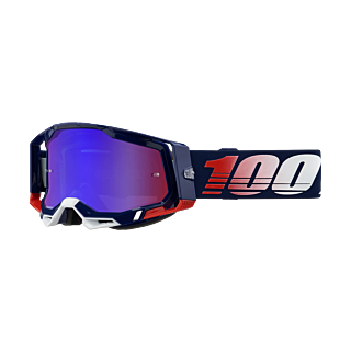 100% Motocross Goggle Racecraft 2 Republic - Mirror Red / Blue