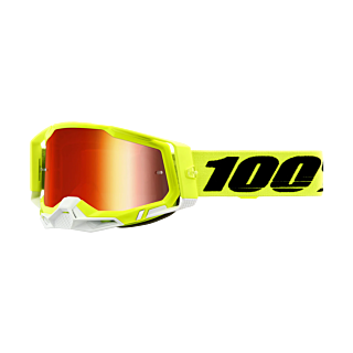 100% Motocross Goggle Racecraft 2 Yellow - Mirror Red