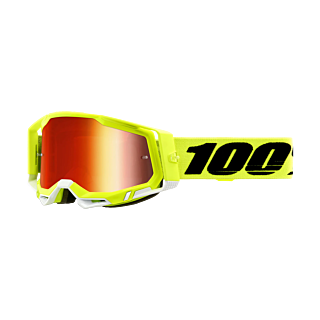 100% Motocross Goggle Racecraft 2 Yellow - Mirror Red