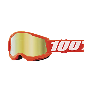 100% Motocross Goggle Strata 2 Orange - Mirror Gold