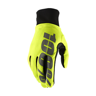 100% Motocross Gloves Winter Hydromatic Waterproof - Neon Yellow
