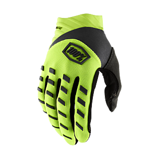 100% Youth Motocross Gloves Airmatic - Fluo Yellow / Black