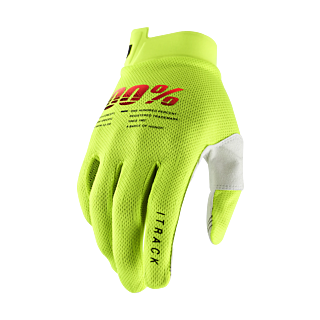 100% Youth Motocross Gloves iTrack - Fluo Yellow