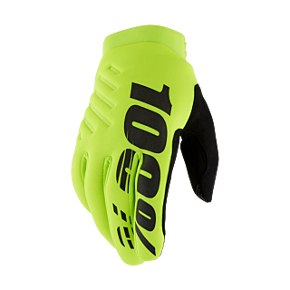 100% Youth Motocross Gloves Winter Brisker - Fluo Yellow