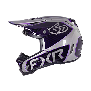 6D Motocross Helmet ATR-3 FIM FXR - Grey / Purple