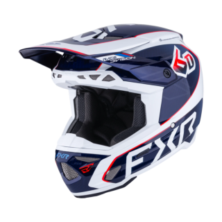 6D Motocross Helmet ATR-3 FIM FXR - White / Red / Blue