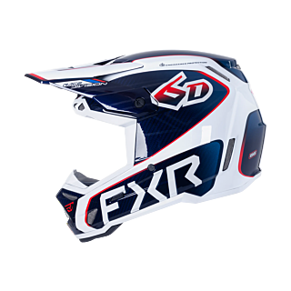 6D Motocross Helmet ATR-3 FIM FXR - White / Red / Blue