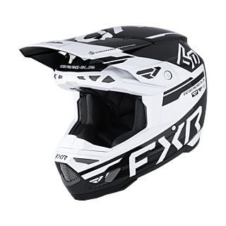 6D Motocross Helmet ATR-3 FIM FXR - White / Black