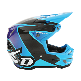 6D Motocross Helmet ATR-3 Wave - Cyan / Blue / Purple