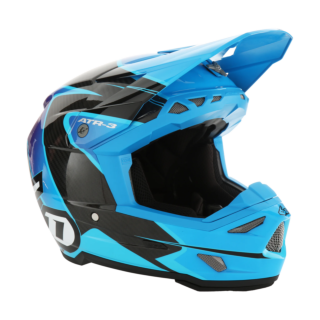 6D Motocross Helmet ATR-3 Wave - Cyan / Blue / Purple