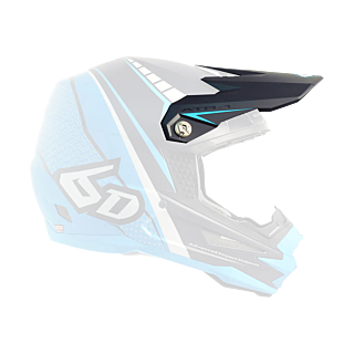 6D Helmet Visor ATR-1 Edge - Neon Blue / Grey