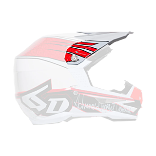 6D Helmet Visor ATR-1 Intruder Graphic - White / Red