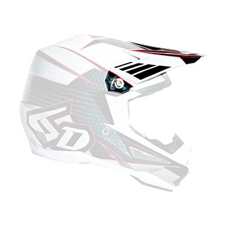 6D Helmet Visor ATR-1 V2 Blade - White / Red