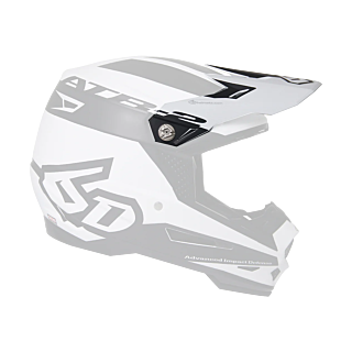 6D Helmet Visor ATR-2 Sector Mat - White / Black
