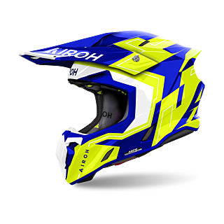 Airoh Motocross Helmet Twist 3 Dizzy - Gloss Blue / Yellow