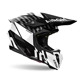 Airoh Motocross Helmet Twist 3 Thunder - Gloss Black / White