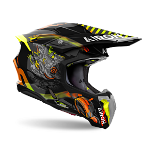 Airoh Motocross Helmet Twist 3 Toxic - Gloss Black / Yellow
