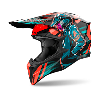 Airoh Motocross Helmet Wraap Cyber - Gloss Orange