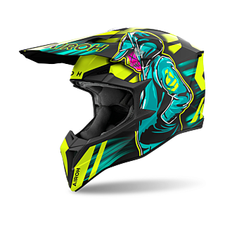 Airoh Motocross Helmet Wraap Cyber - Matte Yellow