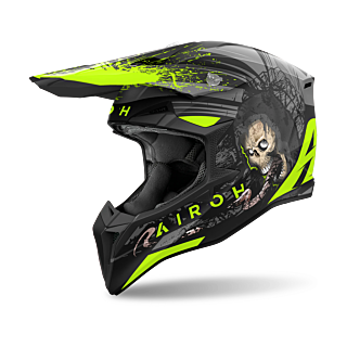 Airoh Motocross Helmet Wraap Darkness - Matte Fluo Yellow / Black