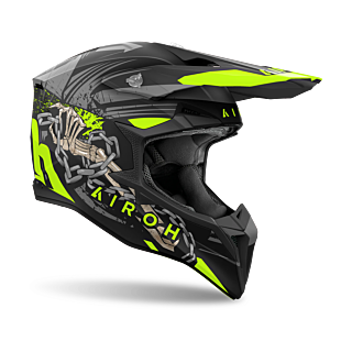 Airoh Motocross Helmet Wraap Darkness - Matte Fluo Yellow / Black