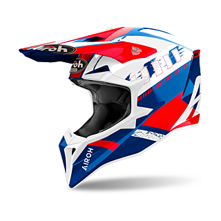 Airoh Motocross Helmet Wraap Feel - Gloss Blue / Red