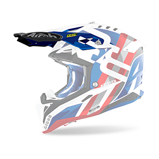 Airoh Helmet Visor Aviator 3 Rainbow - Gloss Red / White / Blue