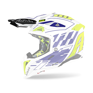 Airoh Helmet Visor Aviator 3 Rampage - Gloss Blue / White / Fluo Yellow